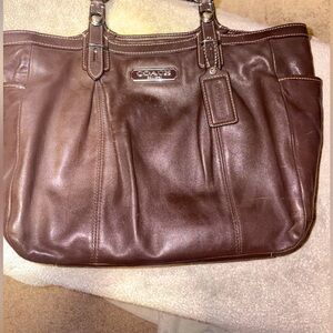 Coach Dark Brown Leather Tote